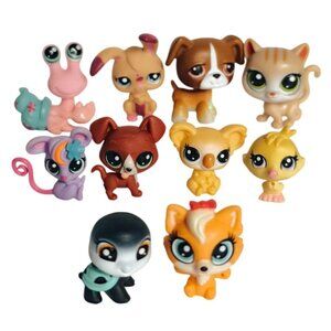 LPS Littlest Pet Shop Lot Of 10 Animal Figures Collectible Toys Mixed
